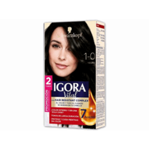 Tinte Igora Vital Permanente Negro 1-0 Doble Tubo X 100 G - Igora