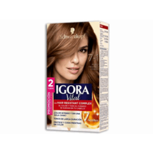 Tinte Igora Vital Est 7-1 Rubio Mediano Cenizo Doble Tubo X 100 G - Igora