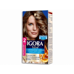 Tinte Igora Vital 7-00 Rubio Mediano Doble Tubo X 100 G - Igora
