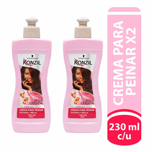 Konzil Crema P/peinar Rosado Seda/vita 12 T/tipo 2 X 230 Ml (p/especial) - Konzil