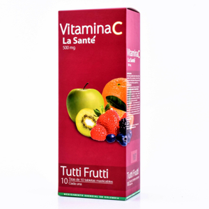 Vitamina C La Santé 500mg Sabor Tutti Frutti Caja X 100 Tabletas Masticables - La Santé