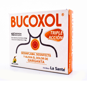 Bucoxol La Sante Triple Accion Miel Y Limon Caja X 10 Tabletas Masticables - Bucoxol