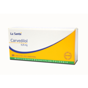 Carvedilol L-s 6.25 Mg Caja X 30 Tabletas Recubiertas. - Carvedilol