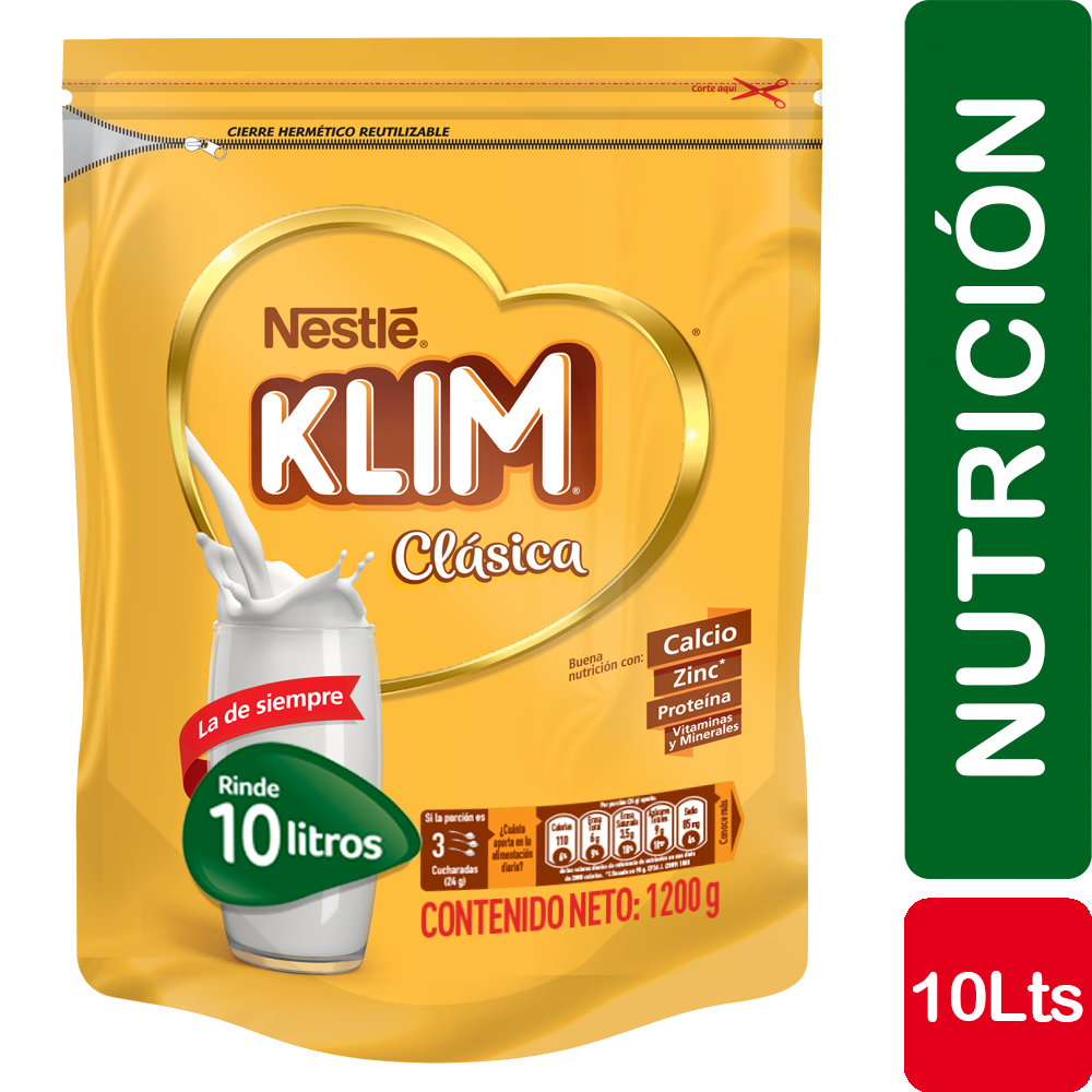 Leche Klim Clasica Forttificada Bolsa X 1200 G - Klim