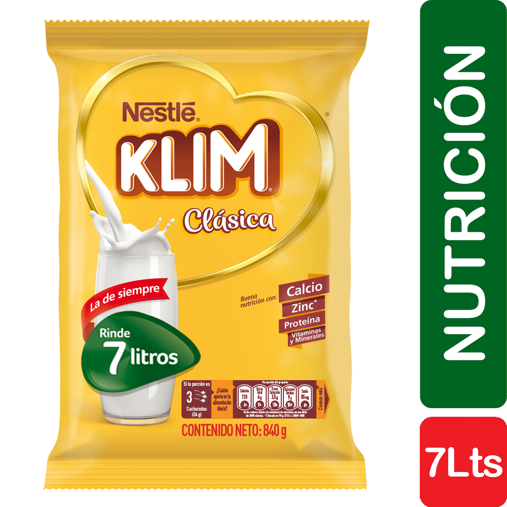 Leche En Polvo Klim Clasica Fortificada Bolsa X 840gr - Klim