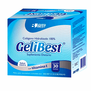 Colageno Hidrolizado Gelibest Vitamina E 9.98 Gr / 30 Ui Neutro Polvo Caja X 30 Sobres De 10 - Gelibest