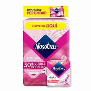 Nosotras Invi C-rapisec Cur-v Disp X 30 Toallas+nosot Protec Diarios Multiestil - Sin Asignar