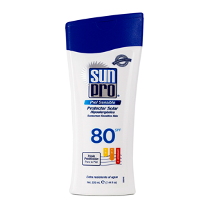 Protector Solar Sun Pro Piel Sensible Spf 80 Frasco X 220 Ml Triple Proteccion - Sun  Pro