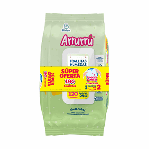 Arrurru Bivien Toallitas Humedas Extra Acolchonad Aloe & Manz X 190 Und S/ofe - Arrurru