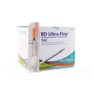 Jeringa B-d Insulina  1 Ml 3p 30 G X1/2 (ultra Fine) - Becton  Dick