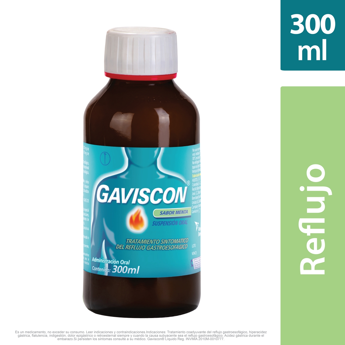 Farmacia Fuentelucha  Gaviscon suspensión oral en sobres sabor menta  Alginato de sodio, hidrogenocarbonato (bicarbonato) de so