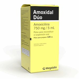 Amoxidal Duo 750 Mg / 5 Ml Suspension Frasco X 120 Ml Polvo Reconstituir - Amoxidal