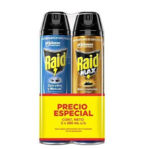 Raid Zancudos Y Moscas Aerosol X 285 Cm3 Y Raid Max X 285 Cm3 (precio Especial) - Raid