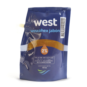 Wescohex Jabon 2% Solucion Bolsa X 120 Ml Con Valvula - West
