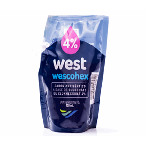 Wescohex Jabon 4% Solucion Bolsa X 120 Ml Con Valvula - West