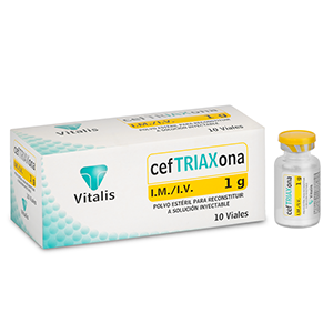 Ceftriaxona Vitalis 1 Gr  X 10 Amps. - Ceftriaxona  Vit