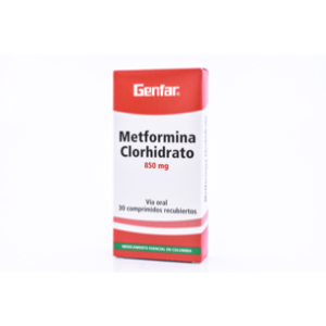Metformina Genfar 850 Mg Caja X 30 Tabletas - Genfar