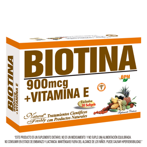 Biotin+vitamin E 900 Mcg/0.6 Mg Caja X 30 Softgels Natural Freshly S/dietario - Sin Asignar