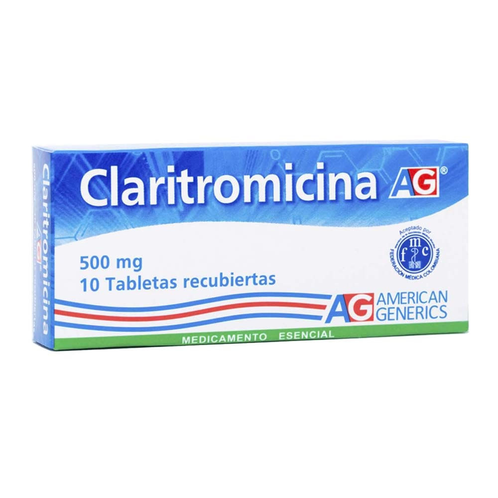 Claritromicina A-g 500 Mg X 10 Tabletas. - Claritromicina  Ag