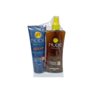 Nude Protect Sport Crema Bloq Solar Spf 70 X 120 Ml+nude Bronze Spf2 X 240 Ml - Nude  Block