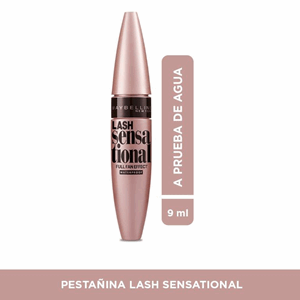 Pestañina Maybelline Lash Sensational Mascara A Prueba De Agua Very Black X 9 M - Sin Asignar