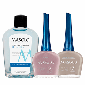 Set #263 Esmalte Masglo Primera Dama+virginal+removedor X 60 Ml C/fragancia - Sin Asignar