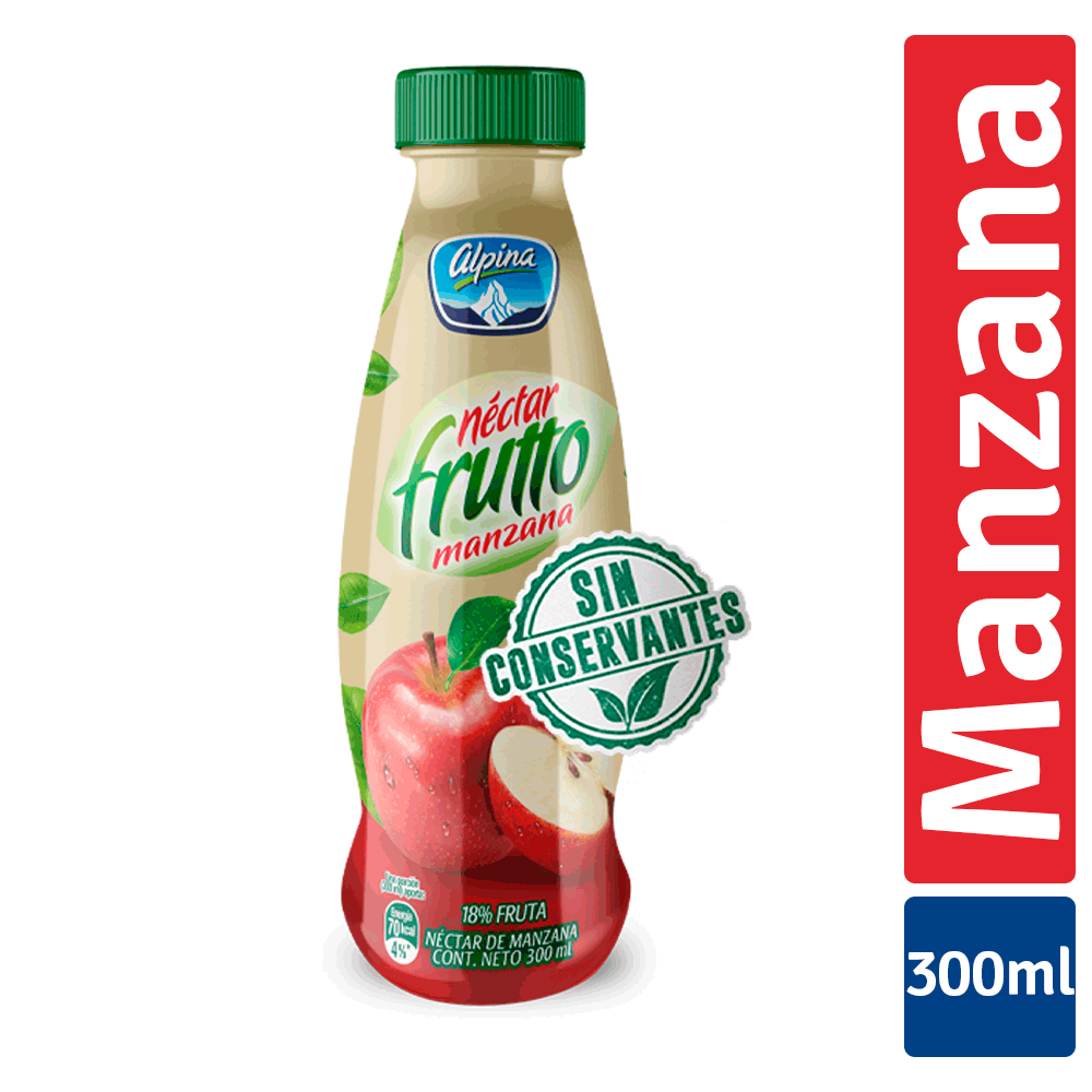 Jugo Frutto Alpina Manzana Pet X 300 Ml - Alpina