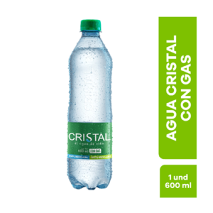 Agua Cristal Con Gas  Pte X 600 Ml - Cristal