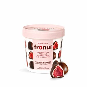 Franui Frambuesas Cong Bañadas En Choco Amargo+choc Blanco Pote X 150 Gr - Sin Asignar