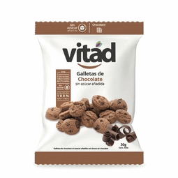 Galletas De Chocolate Vitad S/azucar Bolsa X 30 Gr - Sin Asignar