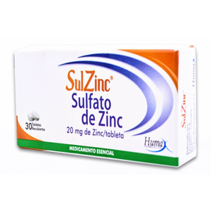 Sulzinc 20 Mg Caja X 30 Tabletas Recubiertas - Sulzinc