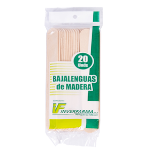 Bajalenguas Madera Inverfarma X 20 Unidades - Inverfarma
