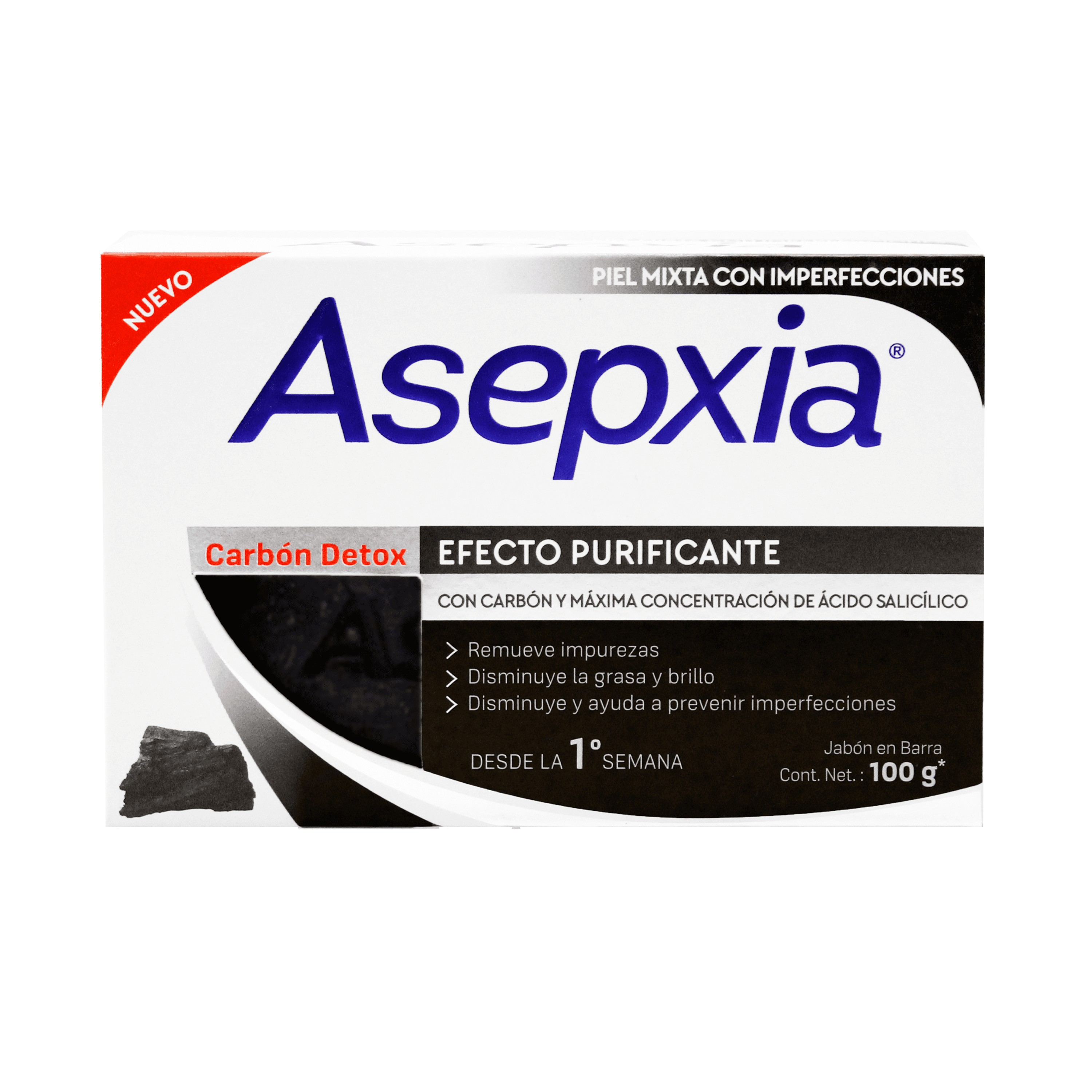 Jabon Asepxia Carbon Detox  X 100 Grs - Asepxia