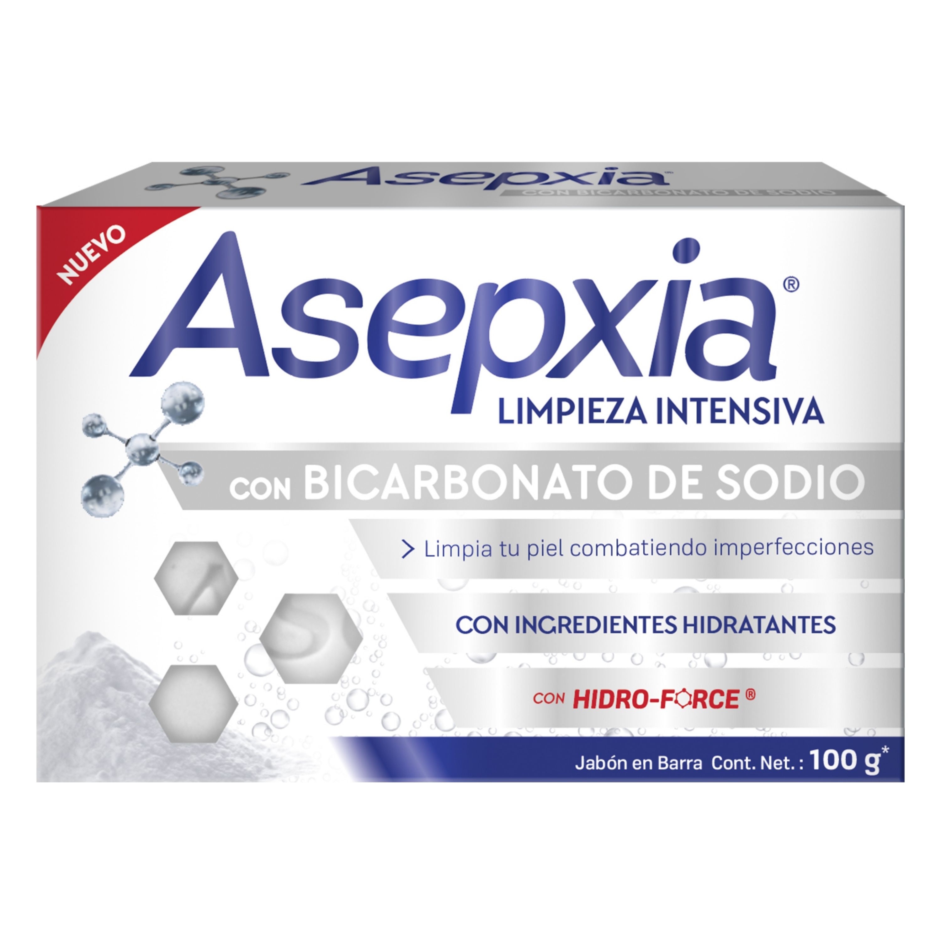 Jabon Asepxia Con Hidro Forte Y Bicarbonato De Sodio Barra X 100 G - Asepxia