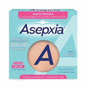 Polvo Compacto Asepxia Maquillaje Anti Imperfección Beige X 10 G - Asepxia