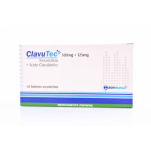 Clavutec 500 Mg/125 Mg Caja X 14 Tabletas Recubiertas Recubiertas - Clavutec