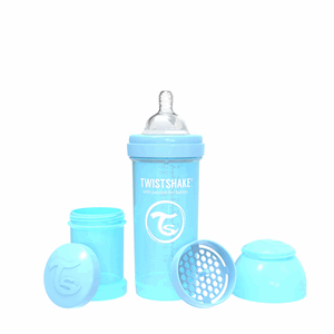 Biberon Twistshake Anti-colic M 2+m Azul Cuello Ancho X 8 Onzas Flujo Medio - Sin Asignar