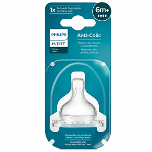 Chupo Tetina Avent Anti-colic 6m+ Cuello Ancho X 1 Und Scf634/17 Flujo Rapido - Sin Asignar
